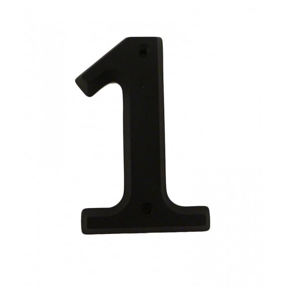 Chiffre 1 adhésif en zamak noir 80mm
