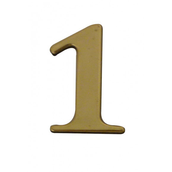 Chiffre 1 adhésif en plastique doré 40mm