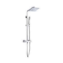 Colonne de douche carrée thermostatique 1 jet chrome