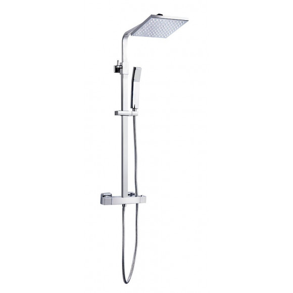 Colonne de douche carrée thermostatique 1 jet chrome