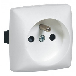 Prise de courant avec terre pour moulure Appareillage Saillie - blanc