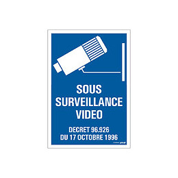 Panneau 23x33cm Sous surveillance vidéo