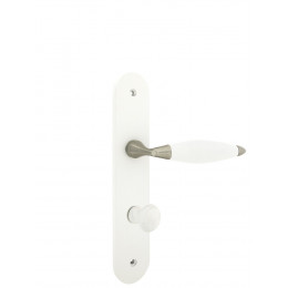 Poignée de porte Athena bois blanc condamnation entraxe 195mm