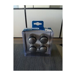 Boite de 4 butées de porte zamak nickel mat