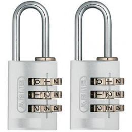 Lot de 2 cadenas combinaison 3 chiffres 724-20mm argent