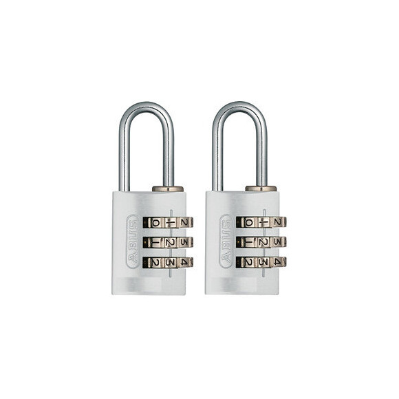 Lot de 2 cadenas combinaison 3 chiffres 724-20mm argent