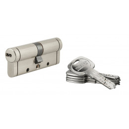 Cylindre profil 12g nickelé 40x40mm 5 clés