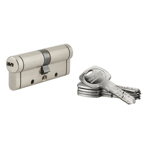 Cylindre profil 12g nickelé 40x40mm 5 clés