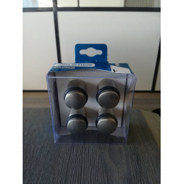 Boite de 4 butées de porte zamak nickel mat