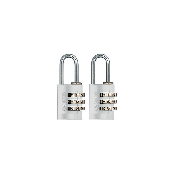 Lot de 2 cadenas combinaison 3 chiffres 724-20mm argent