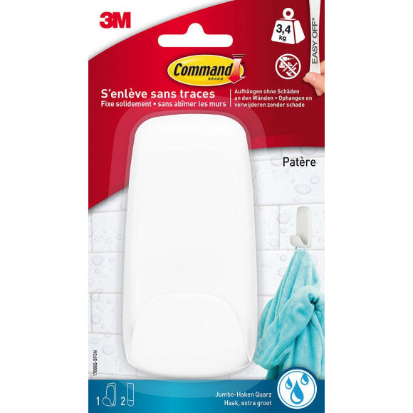 Patère Plastique Blanc Nacré Grand Modèle