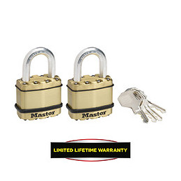 2 cadenas à clé en acier laminé 45mm anse octogonale d.8xh.24mm