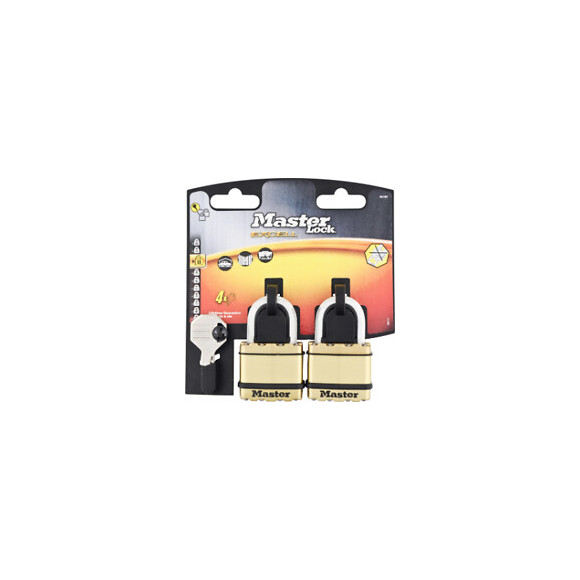 2 cadenas à clé en acier laminé 45mm anse octogonale d.8xh.24mm