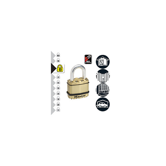 2 cadenas à clé en acier laminé 45mm anse octogonale d.8xh.24mm