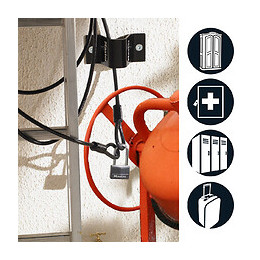 Cadenas à clé alu avec protection en vinyle noir 40mm anse d.6xh.38mm