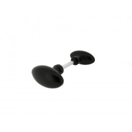 Bouton double Olive aluminium noir