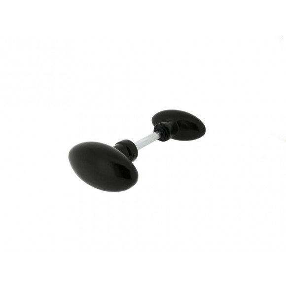 Bouton double Olive aluminium noir