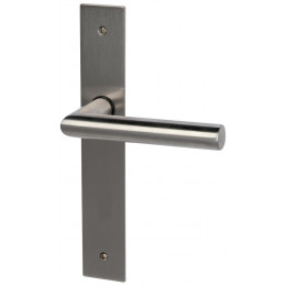 Garniture sur plaque Brunella metal nickel mat bec de cane 195mm