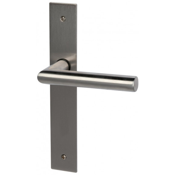 Garniture sur plaque Brunella metal nickel mat bec de cane 195mm