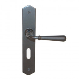 Poignée sur plaqué clé Chinon zamak décor fer entraxe 195mm