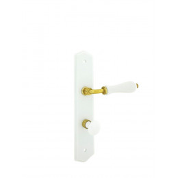 Poignée deporte 1/2 ensemble poire porcelaine blanc condamnation