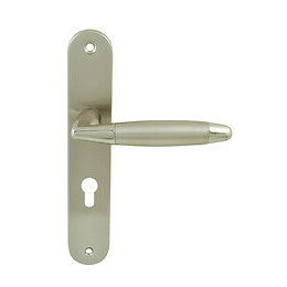 Poignée sur plaqué cylindre berault nickelé brillant entraxe 195mm