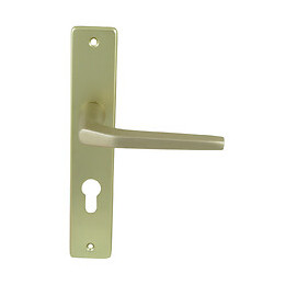 Poignée sur plaqué cylindre cariou av un coté rallongé entraxe 195mm