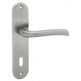 Poignée de porte Rhaspodie zamak nickel clé entraxe 165mm