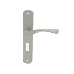 Poignée sur plaqué clé Balard alu nickel mat entraxe 195mm