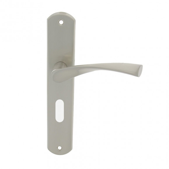 Poignée sur plaqué clé Balard alu nickel mat entraxe 195mm