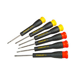 Micro tournevis STANLEY fente + phillips - jeu de 6 pcs