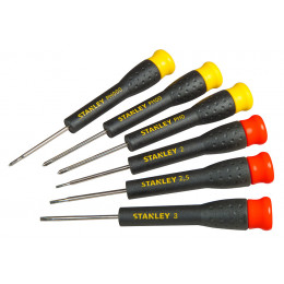 Micro tournevis STANLEY fente + phillips - jeu de 6 pcs