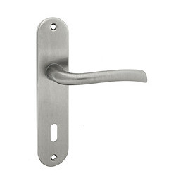 Poignée de porte Rhaspodie zamak nickel clé entraxe 165mm