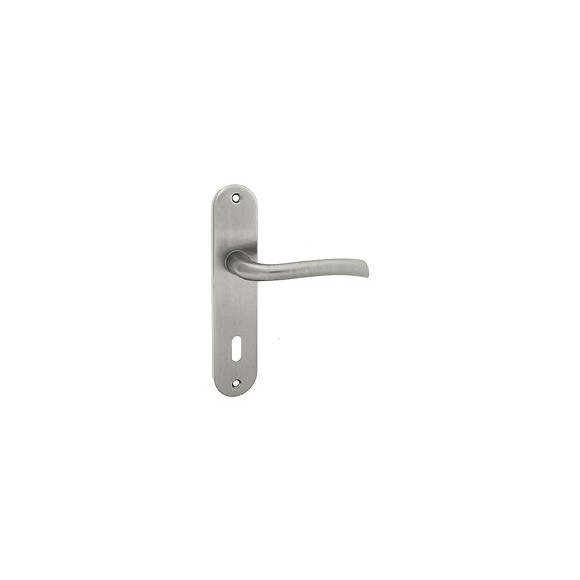 Poignée de porte Rhaspodie zamak nickel clé entraxe 165mm