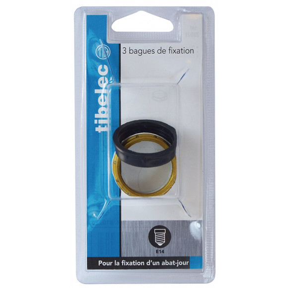 3 bagues de fixation pour douille E14 filetée
