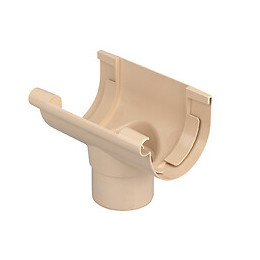 Naissance centrale gouttière PVC demi-ronde 16 couleur sable