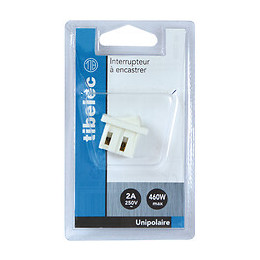 Interrupteur à bascule bipolaire 27 16mm 2A 250V blanc