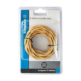 Fil rayonné torsadé de 3m 2x0.75mm² or