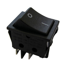 Interrupteur à bascule bipolaire noir 16A à encastrer