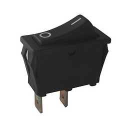 Interrupteur à bascule unipolaire noir 16A à encastrer