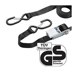 Sangle d'arrimage à crochets et boucle L.500xl.2.5cm