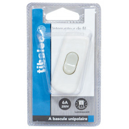 Interrupteur unipolaire lumineux 2A blanc