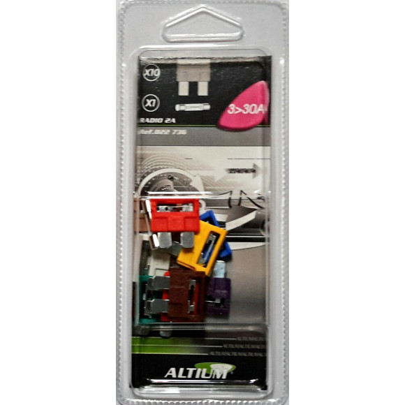 Assortiment 11 fusibles radio 2A +10 enfichables