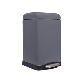 Poubelle de cuisine carrée grise en métal 20L