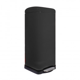 Poubelle de cuisine carrée noire en métal 30L