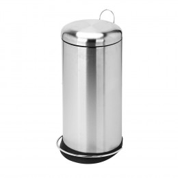 Poubelle de cuisine ronde à pédale inox 30L