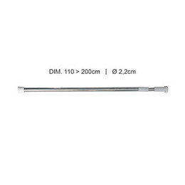 Barre de douche droite extensible L.110-200cm, inox