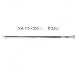Barre de douche droite extensible L.110-200cm, inox