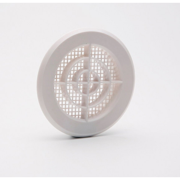 Grille d'aération ABS blanc à clipser tube D8-9 cm