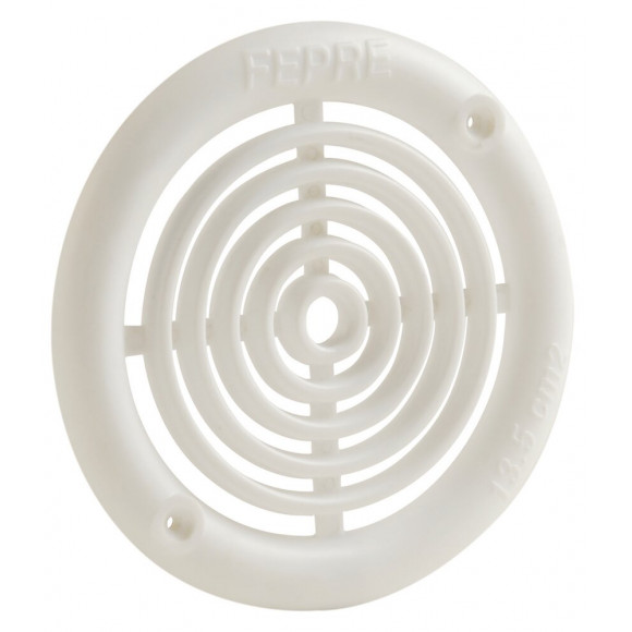 Lot 4 grilles ABS blanc à visser diamètre 6,4 cm